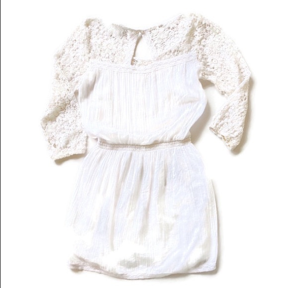 Abercrombie & Fitch Dresses & Skirts - M Abercrombie Crochet lace gauze dress boho ivory